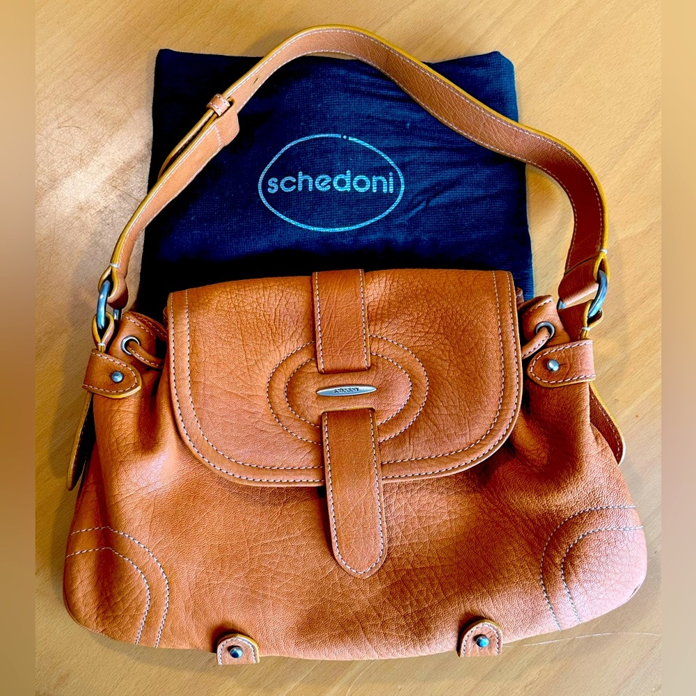 Rare Schedoni Luxury Brand Italian Leather Handbag